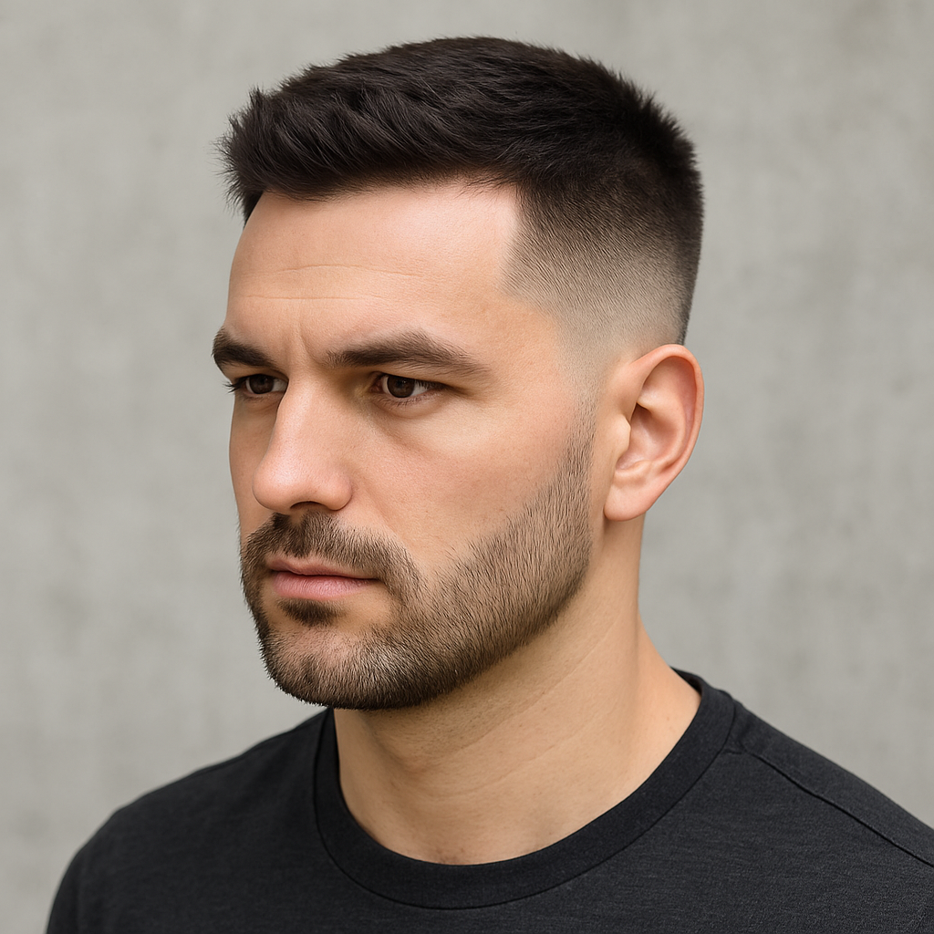 Mid taper fade for square faces
