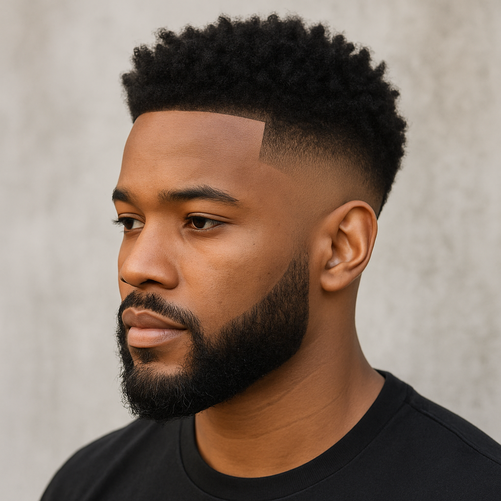 Burst fade haircut for black men